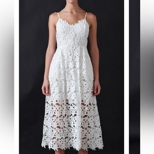 White Lace Midi Dress